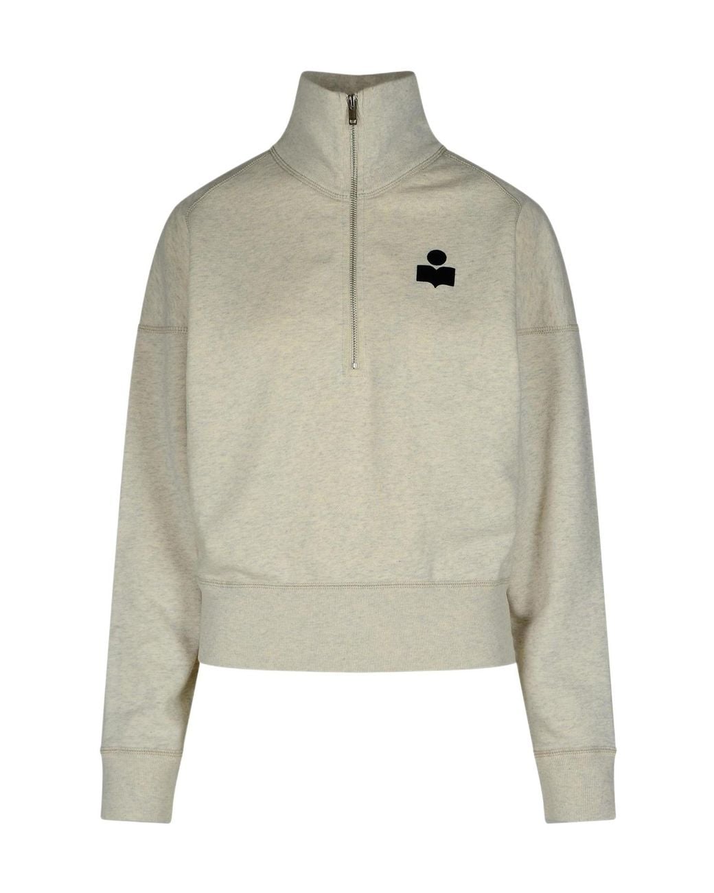 Isabel Marant Gray Isabel Marant Étoile Ross Logo-Flocked Zip-Up Sweatshirt