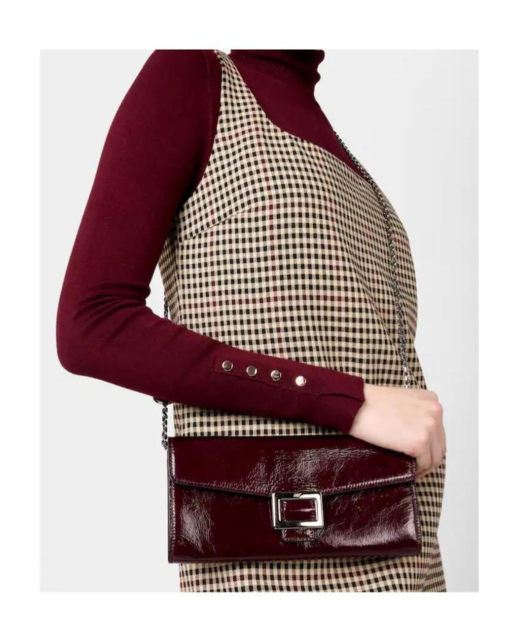 Roger Vivier Purple Belle Vivier Chain Wallet