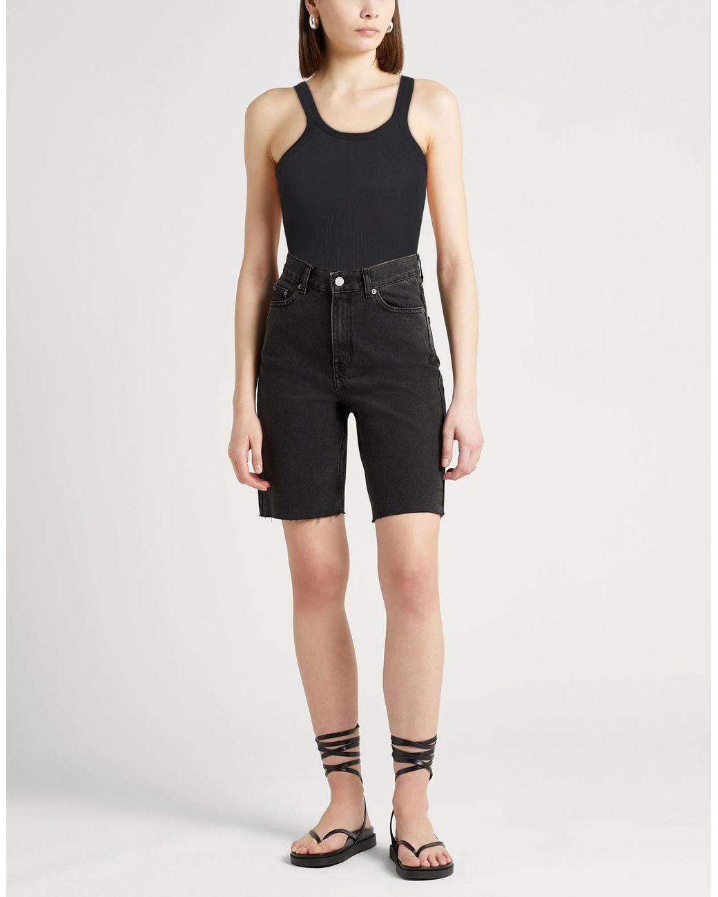 Sportmax Black Sleeveless Solid-Colored Stretch Top