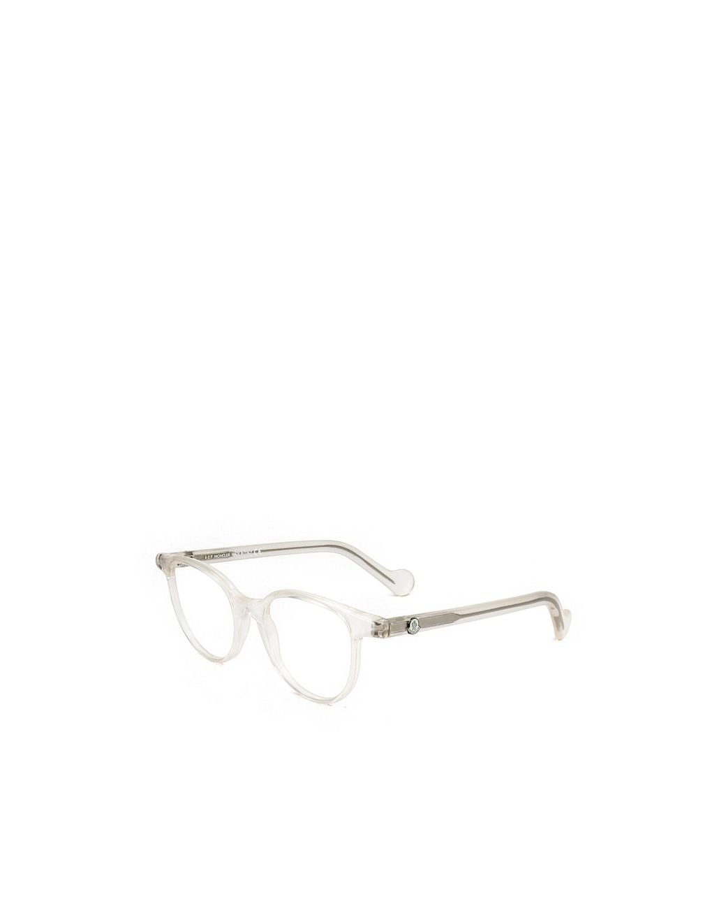 Moncler White Eyewear Round Frame Glasses