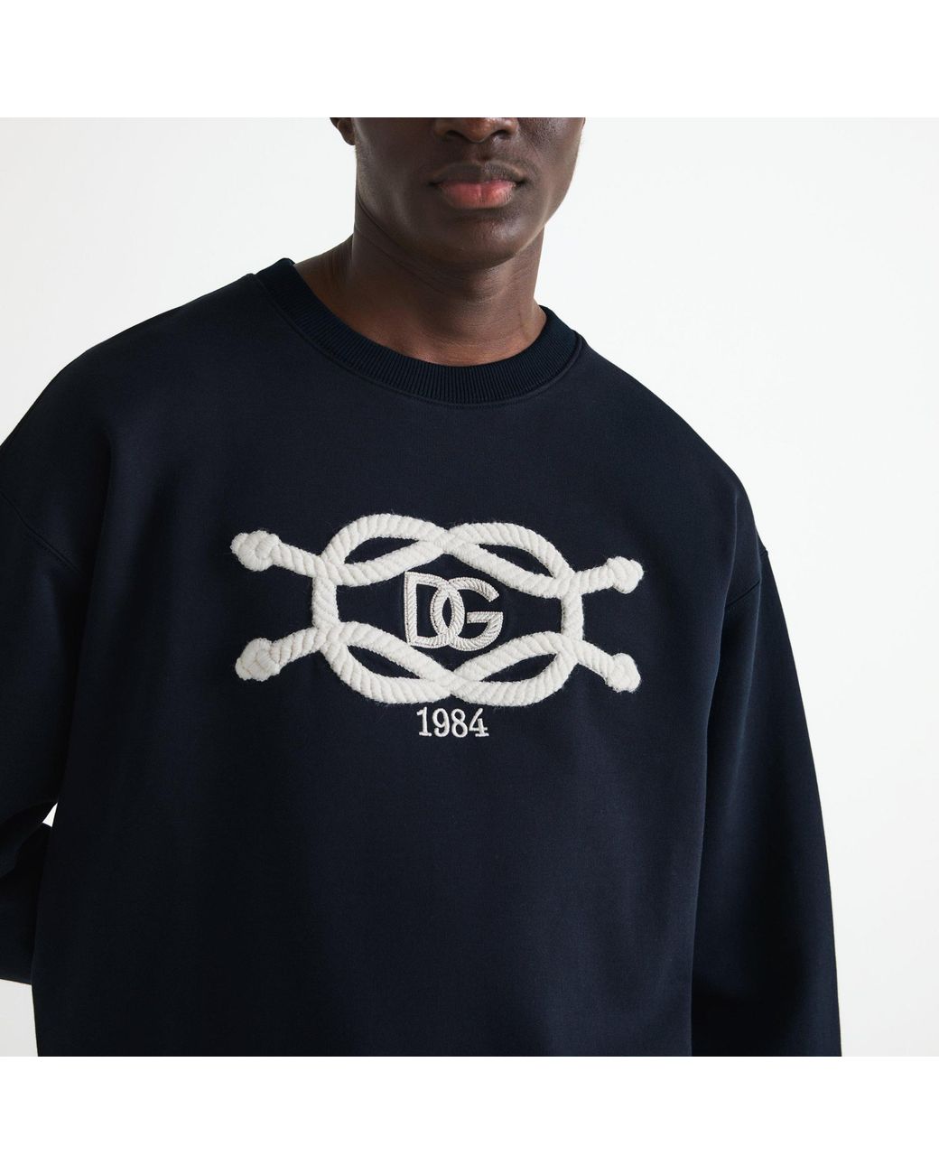 Dolce & Gabbana Blue Crew Neck Sweatshirt for men