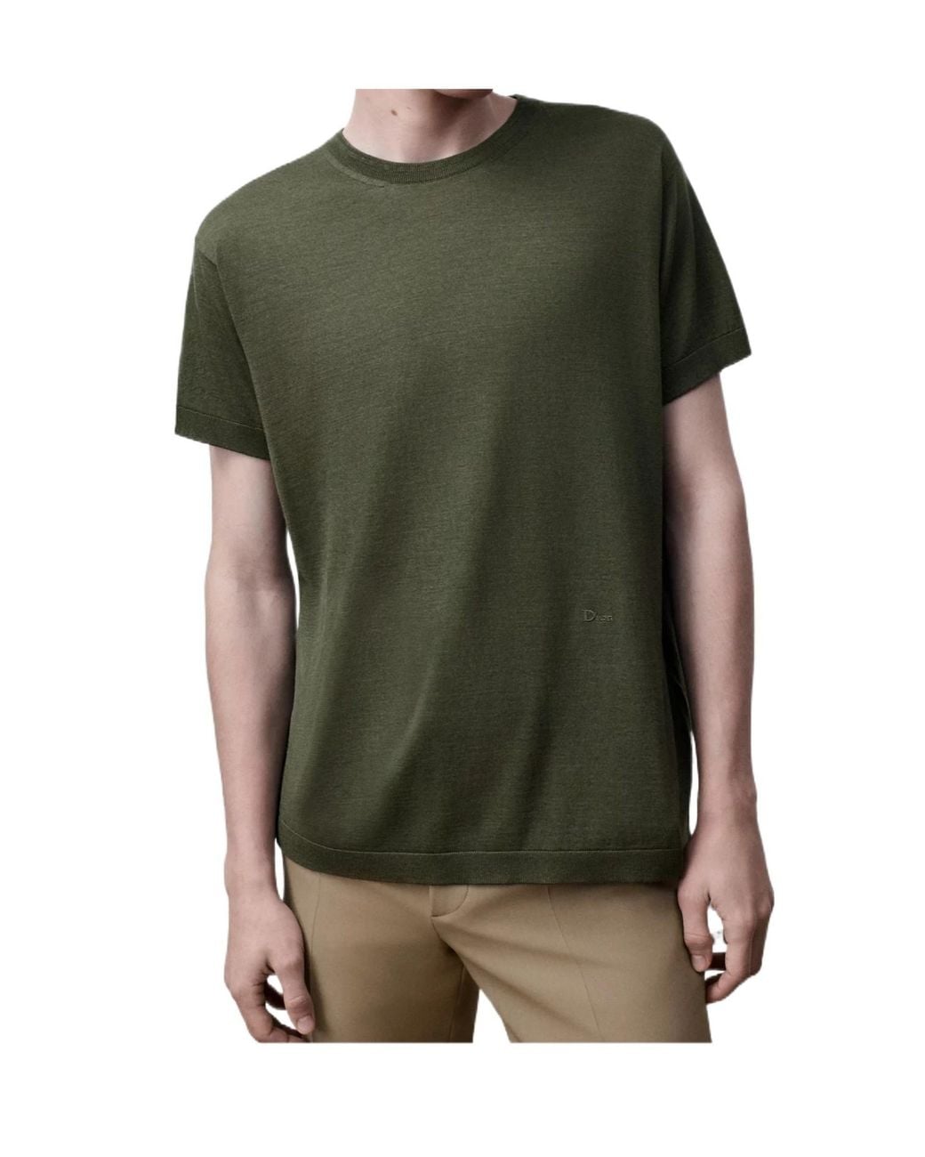Dior Green T-Shirt With Embroidery, Relaxed Fit for men