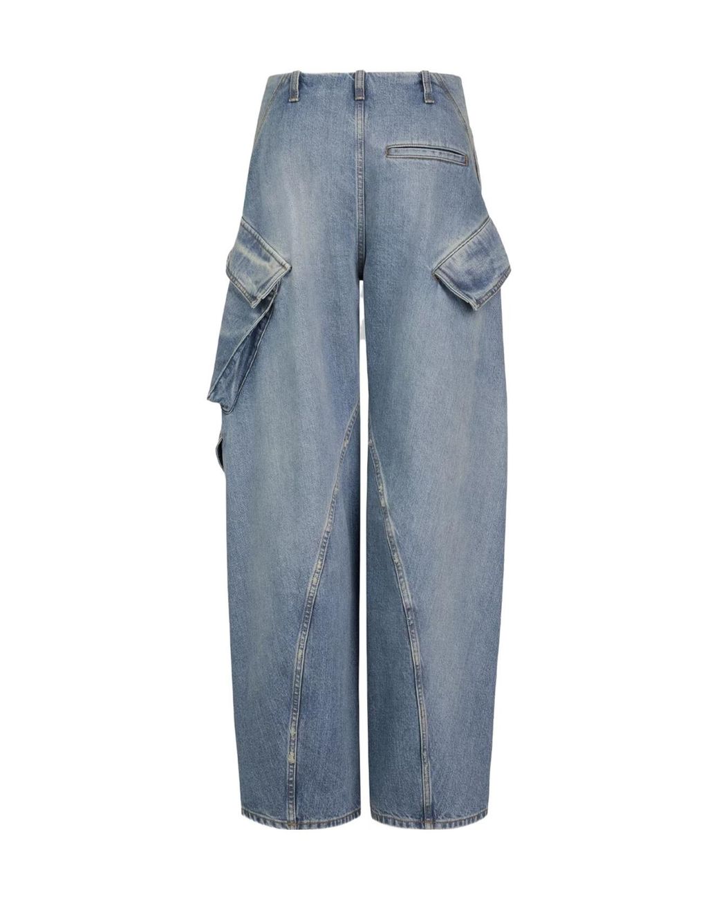 Alaïa Blue Faded-Effect Denim Cargo Pants