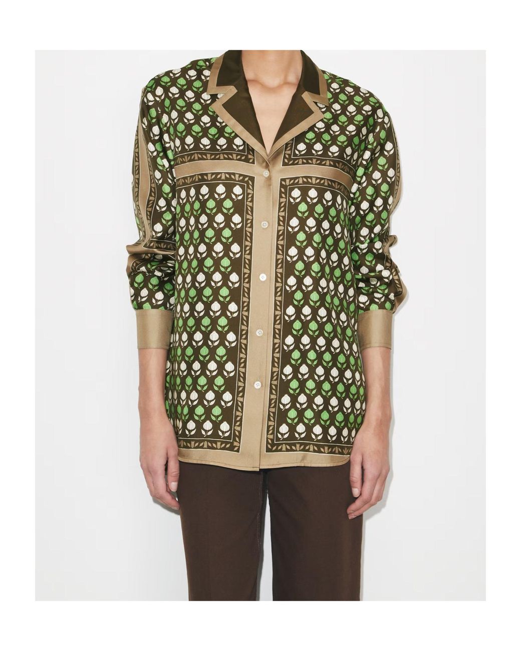 Tory Burch Green Twill Shirt