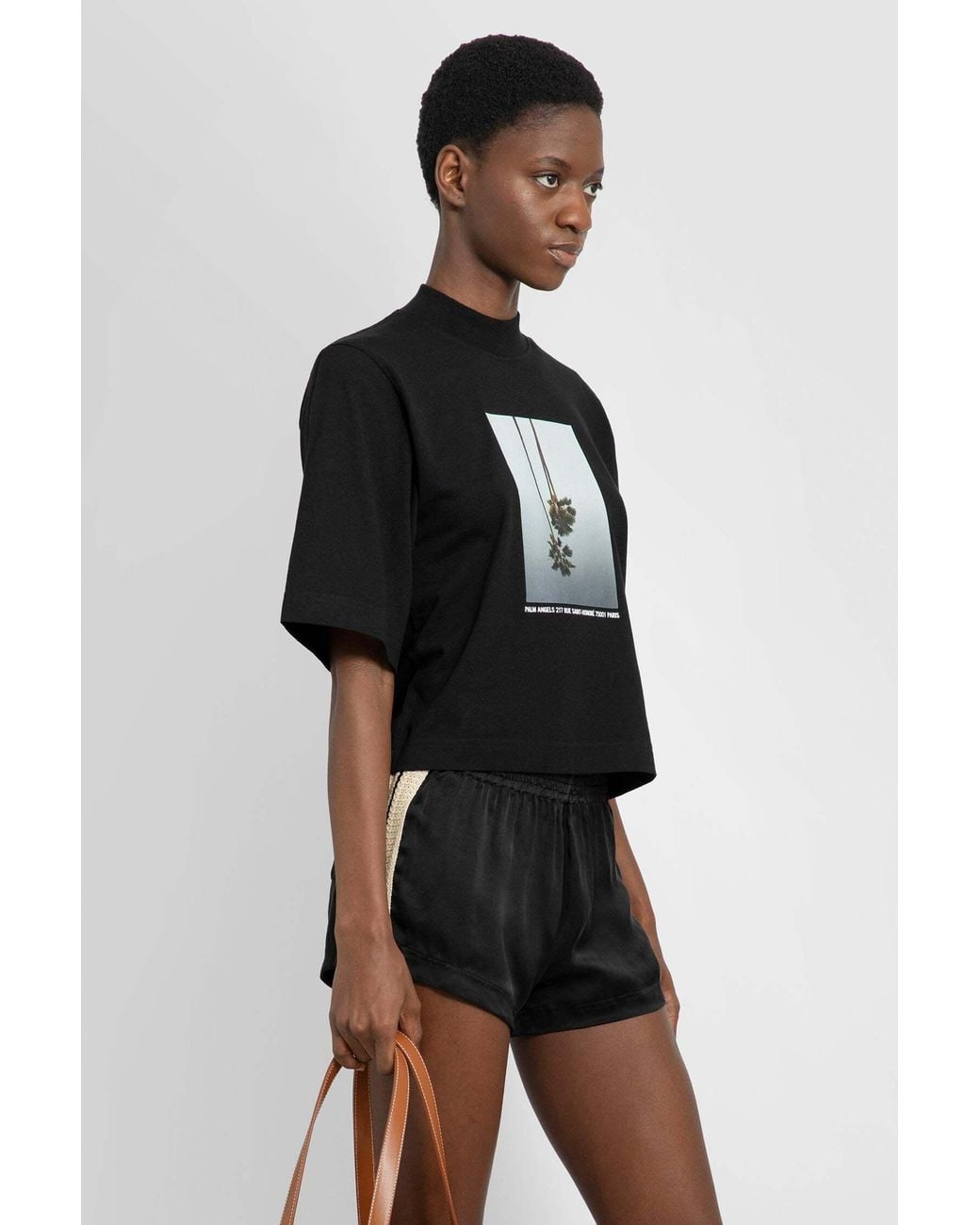 Palm Angels Black Graphic Printed T-Shirt