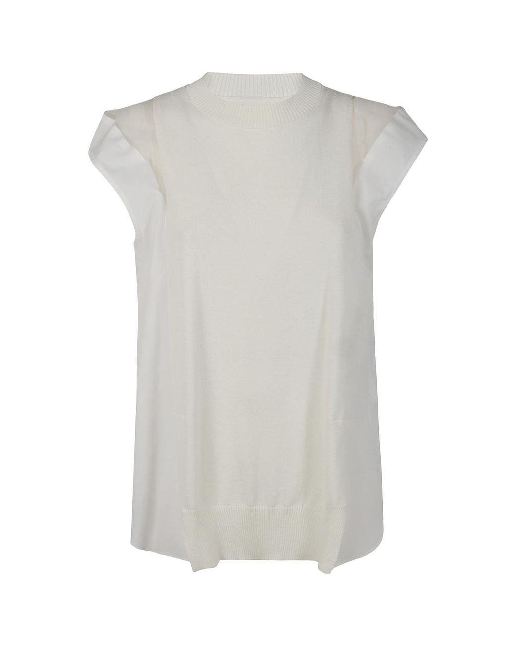 Sacai White Cotton Top