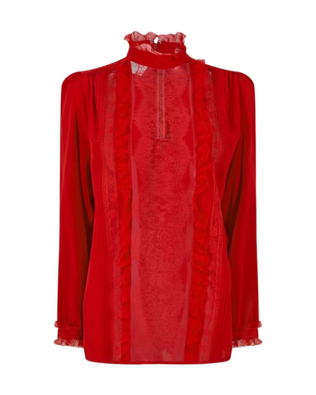 Valentino Red Ruffled Shirt