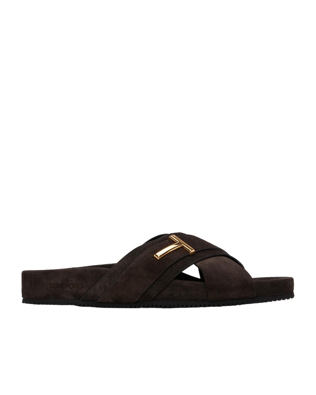 Tom Ford Brown Wicklow T Slippers for men