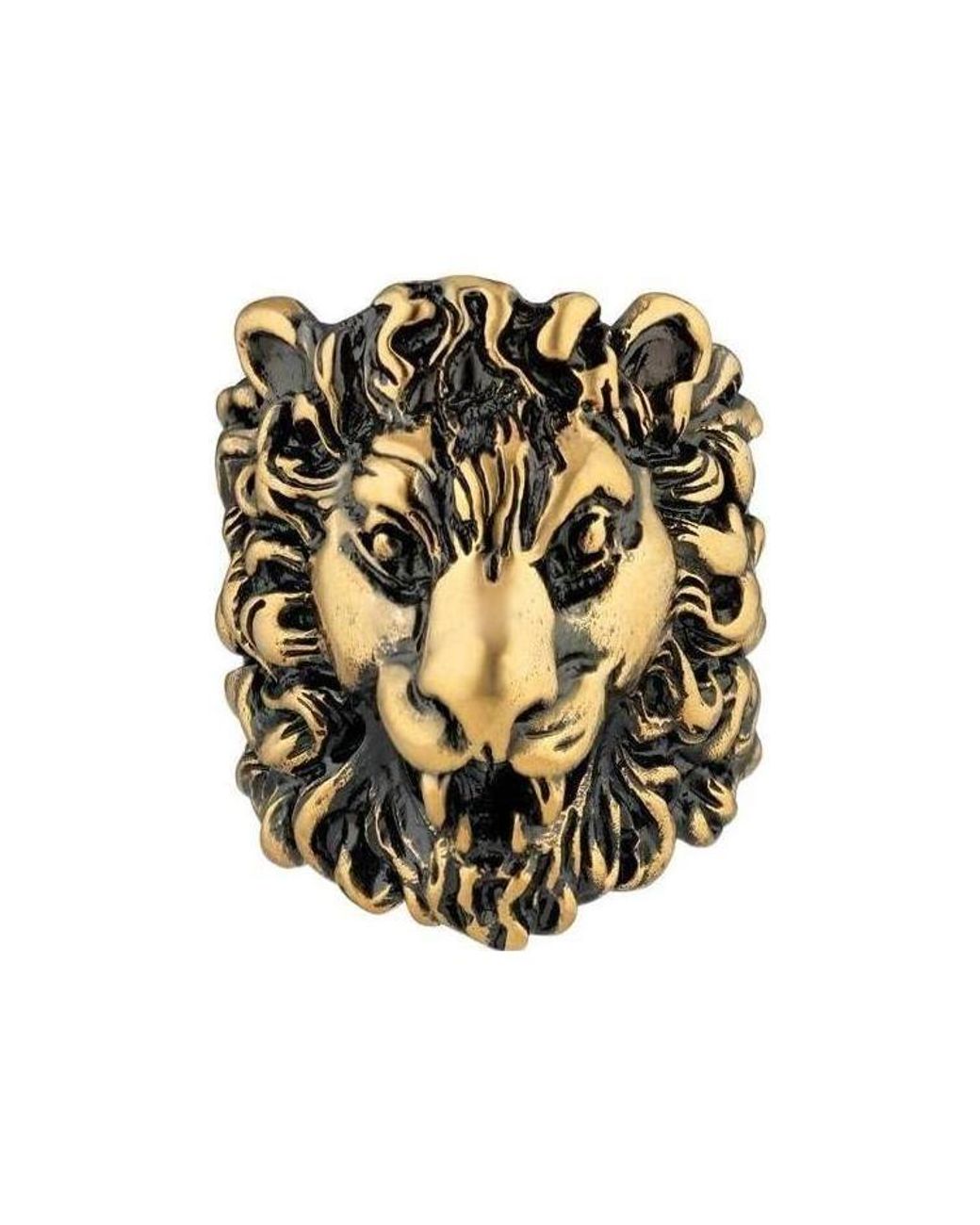Gucci White Ring With Lion Head