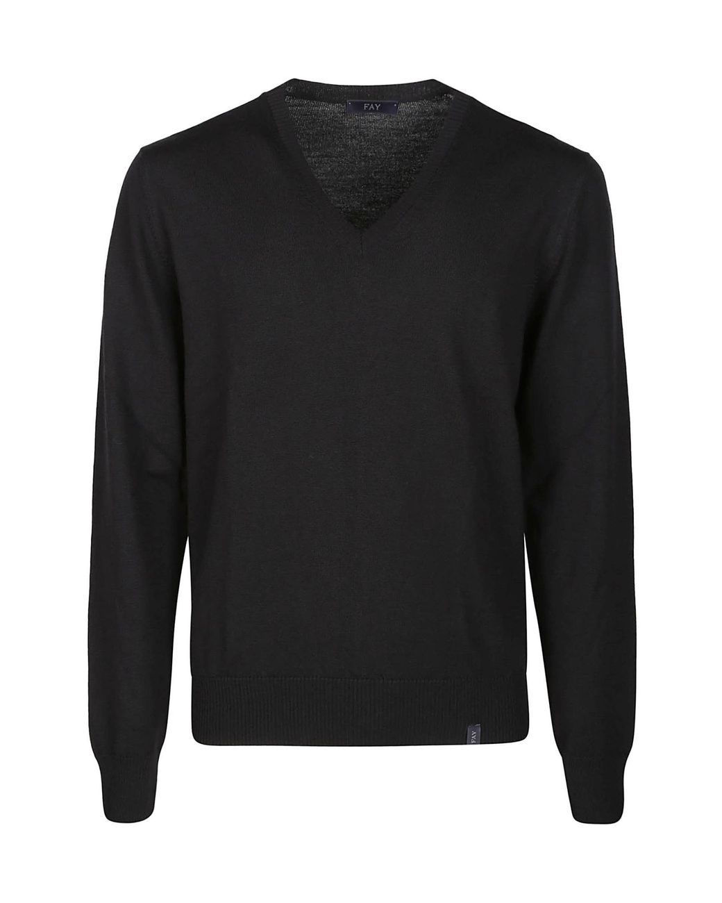 Fay Black V-Neck Sweater for men
