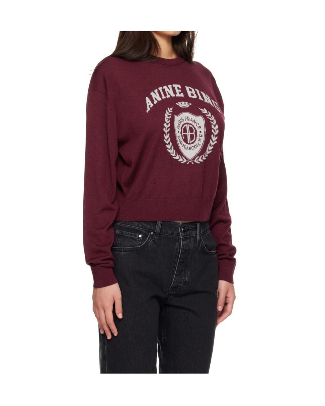 Anine Bing Red Long-Sleeve Knit Top