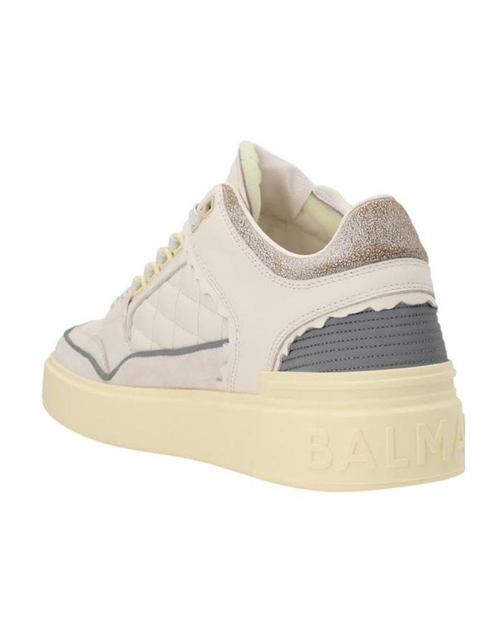 Balmain Natural B-Court Lace-Up Sneakers for men