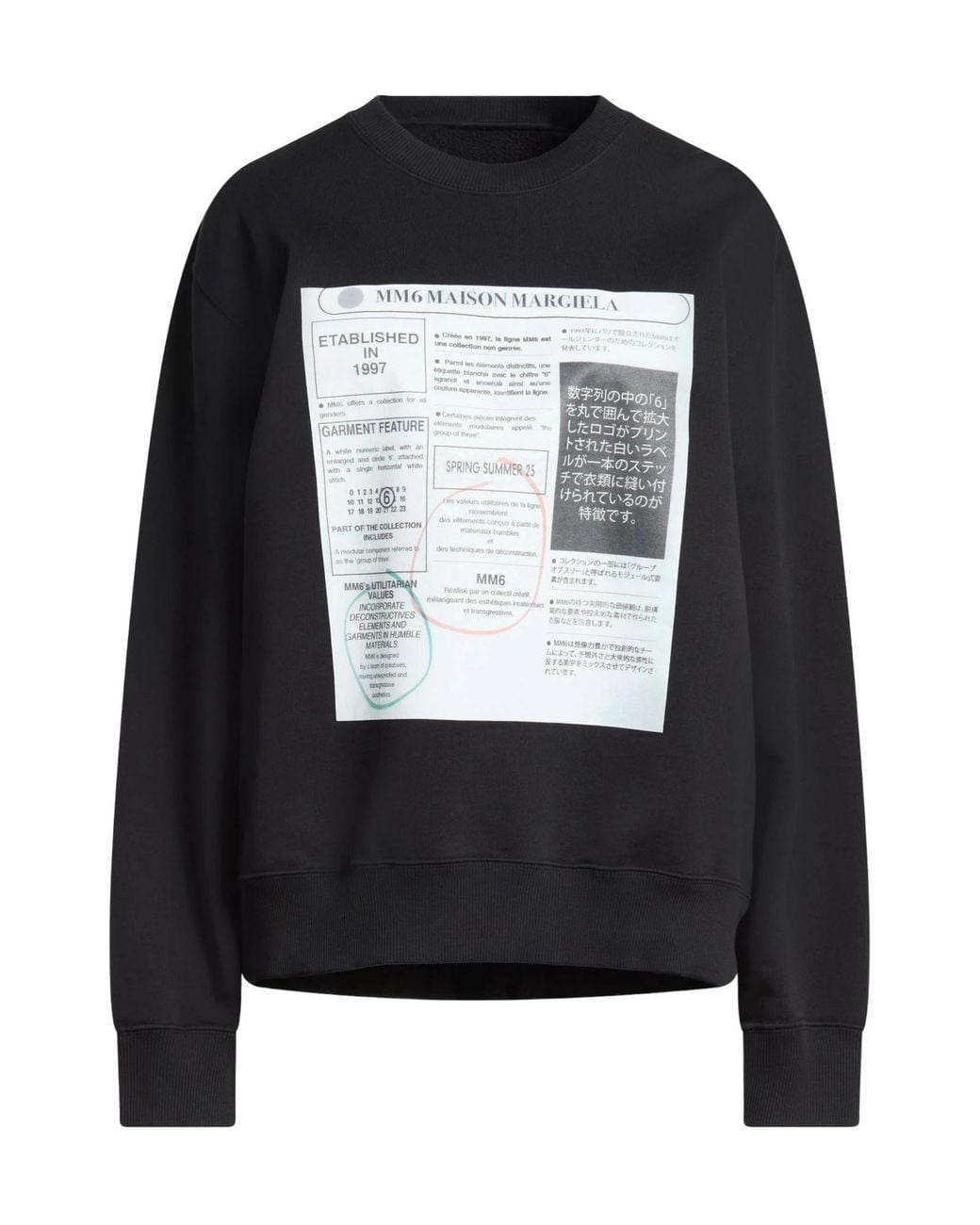 MM6 by Maison Margiela Black Long Sleeves Sweatshirt