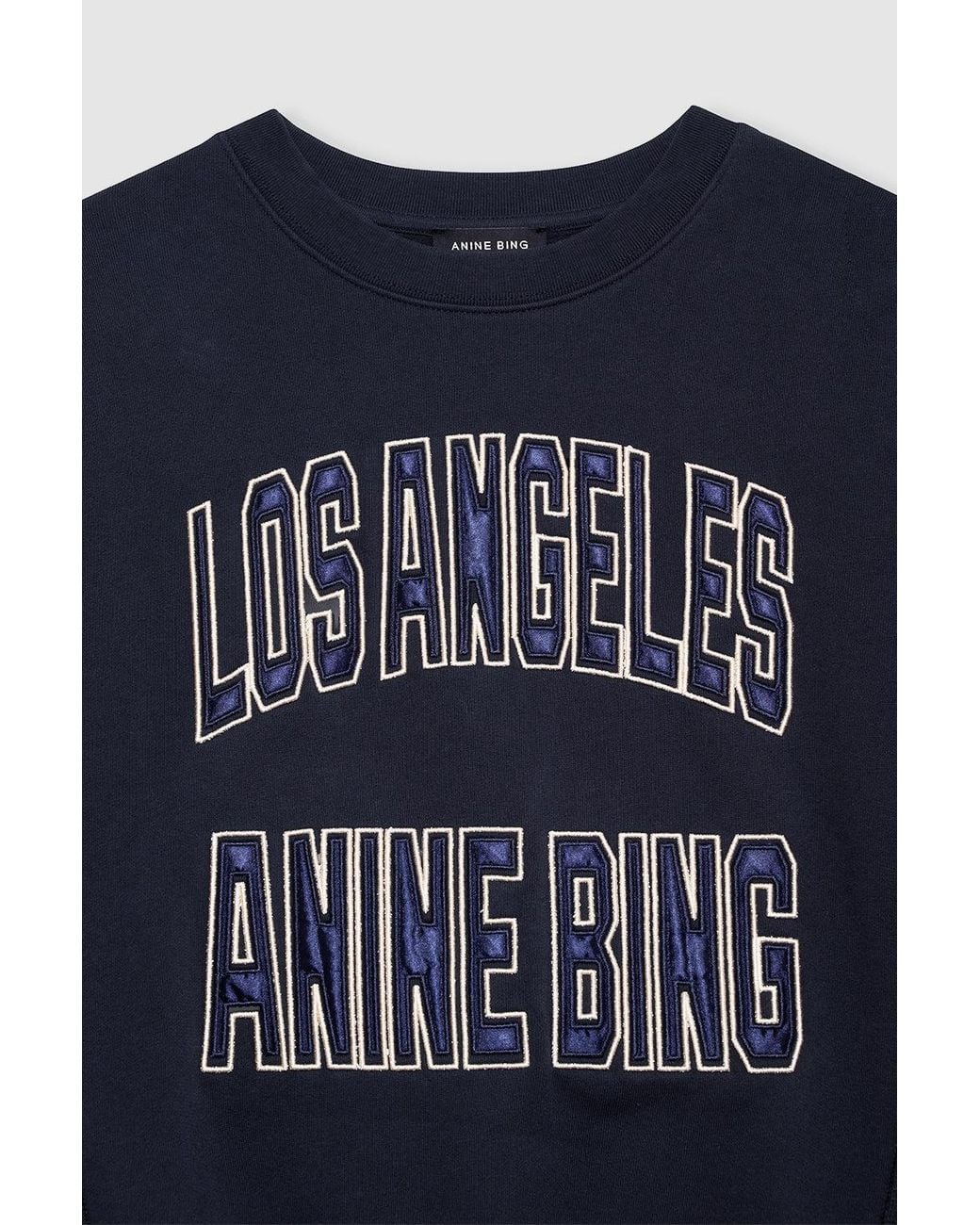 Anine Bing Blue Harry Shrunken Logo Sweatshirt