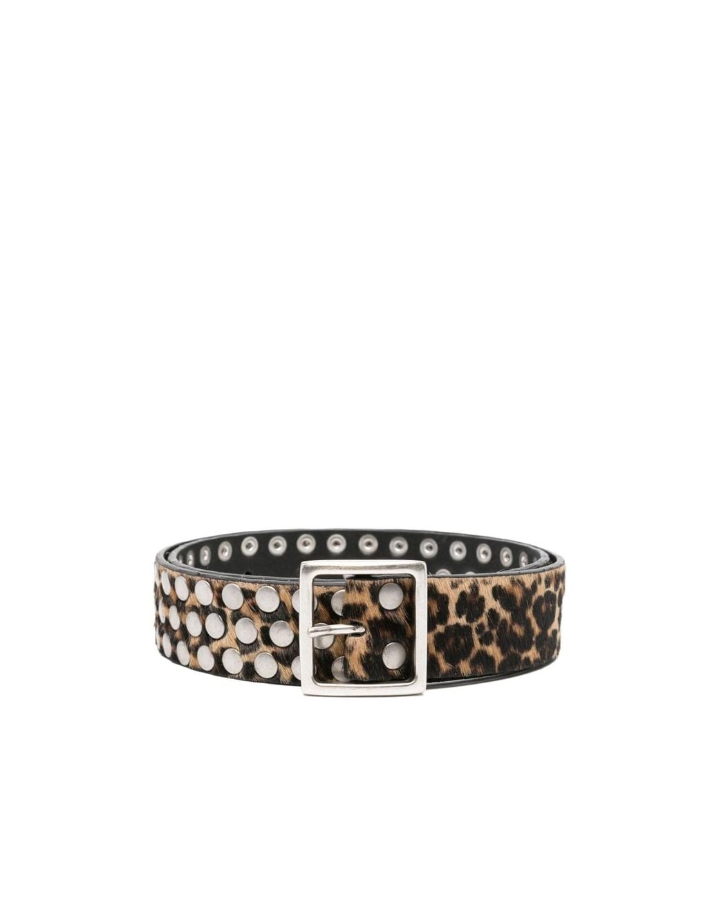 Golden Goose Deluxe Brand White Stud-Embellished Buckle Belt