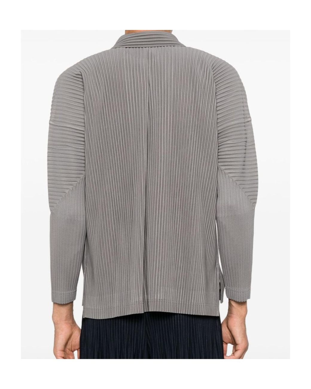 Homme Plissé Issey Miyake Gray Long-Sleeved Shirt for men