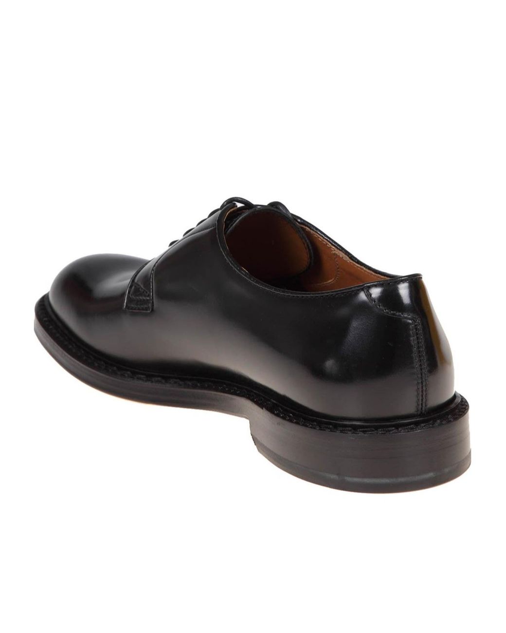 Doucal's Black Plain Derby Shoes for men