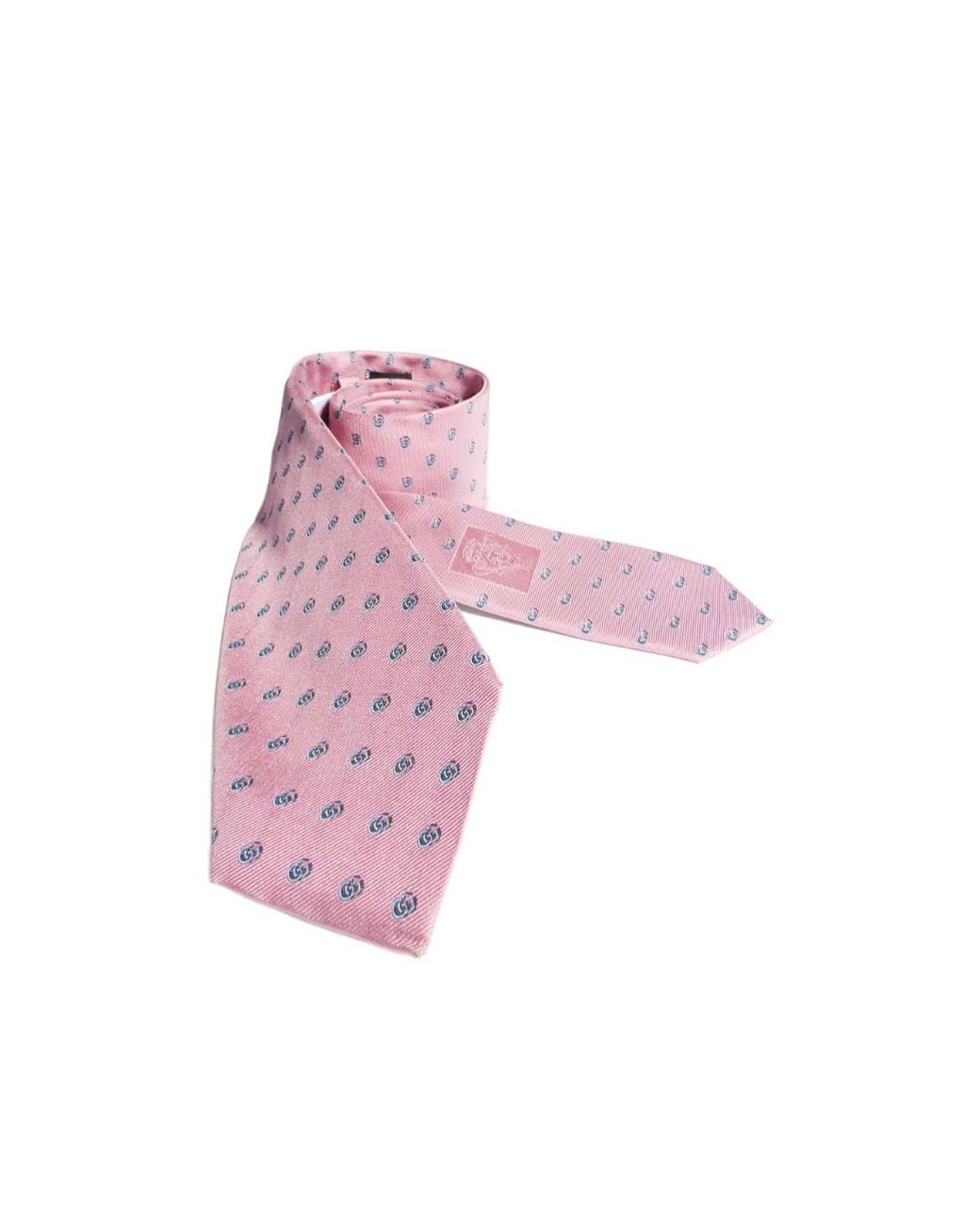 Gucci Pink Double G Silk Jacquard Tie for men