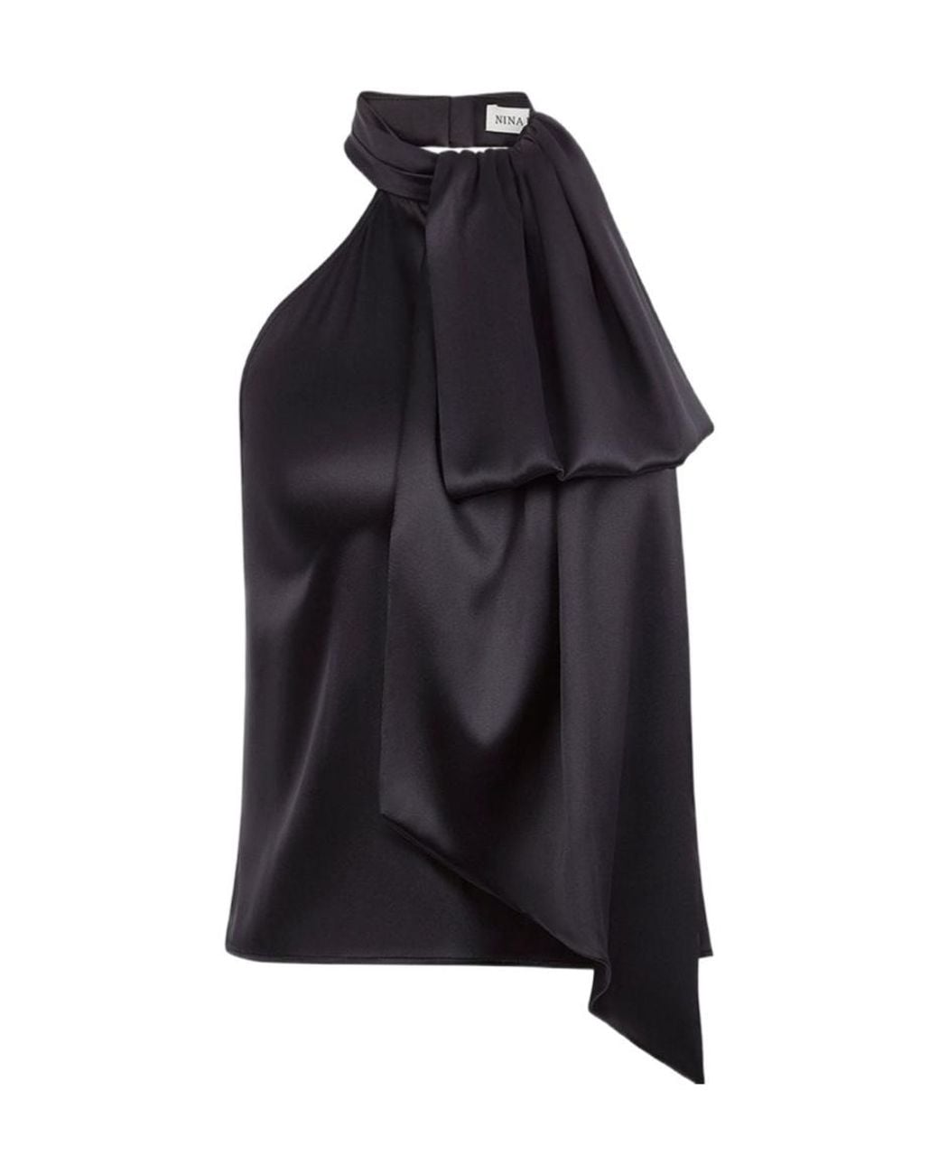 Nina Ricci Black Halterneck Draped Sleeveless Top