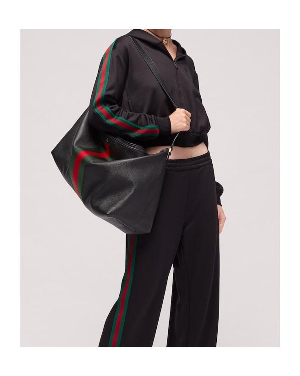 Gucci Black Web Trademark Large Duffle Bag for men