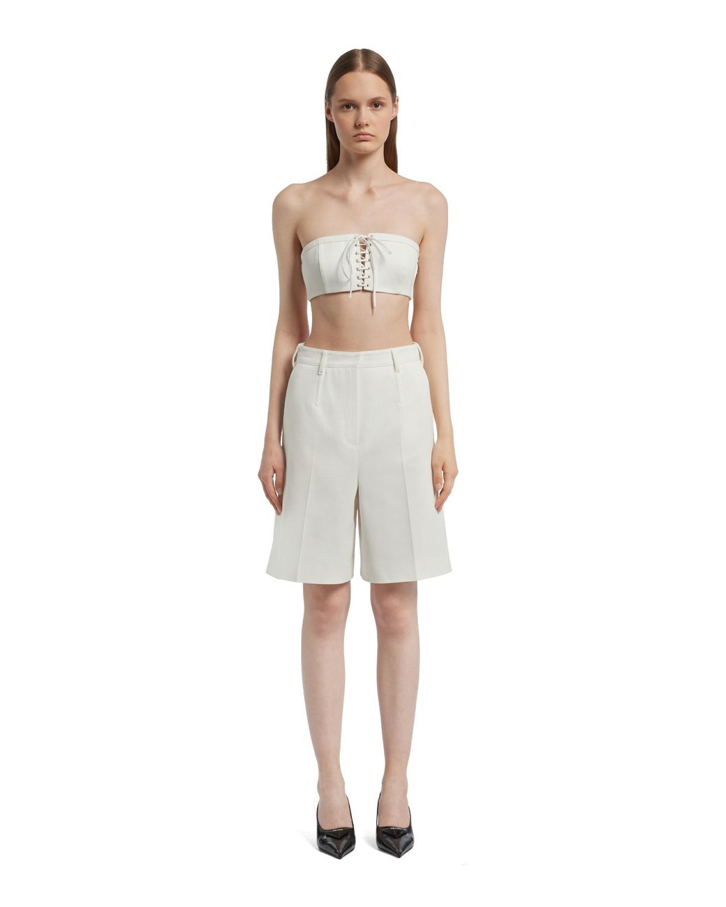 Prada White Drill Bermudas