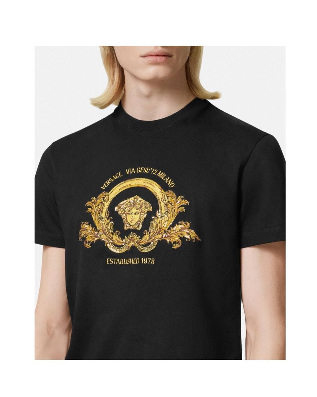 Versace Black Medusa Crewneck T-Shirt for men