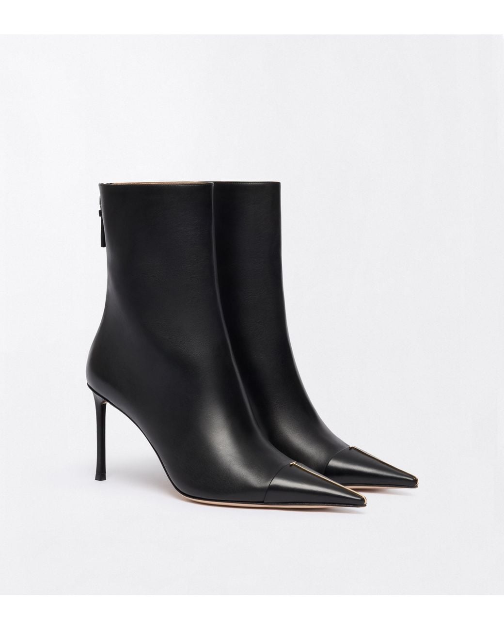 Tom Ford Black Polished Pointed-Toe Ankle Boots