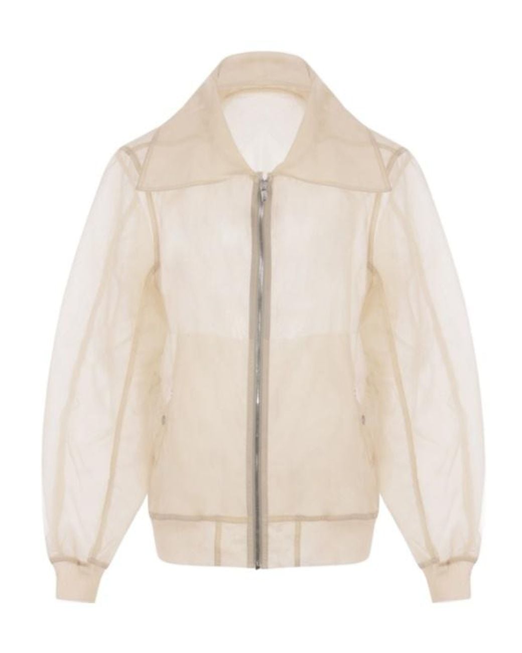 Rick Owens Natural Long-Sleeved Casual Jacket