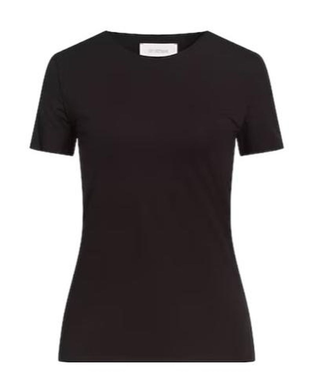 Sportmax Black Basic Solid-Color T-Shirt