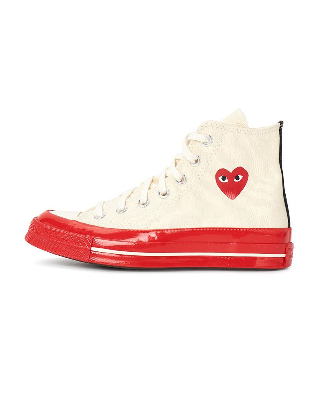 Comme des Garçons Red Round Toe Sneakers for men