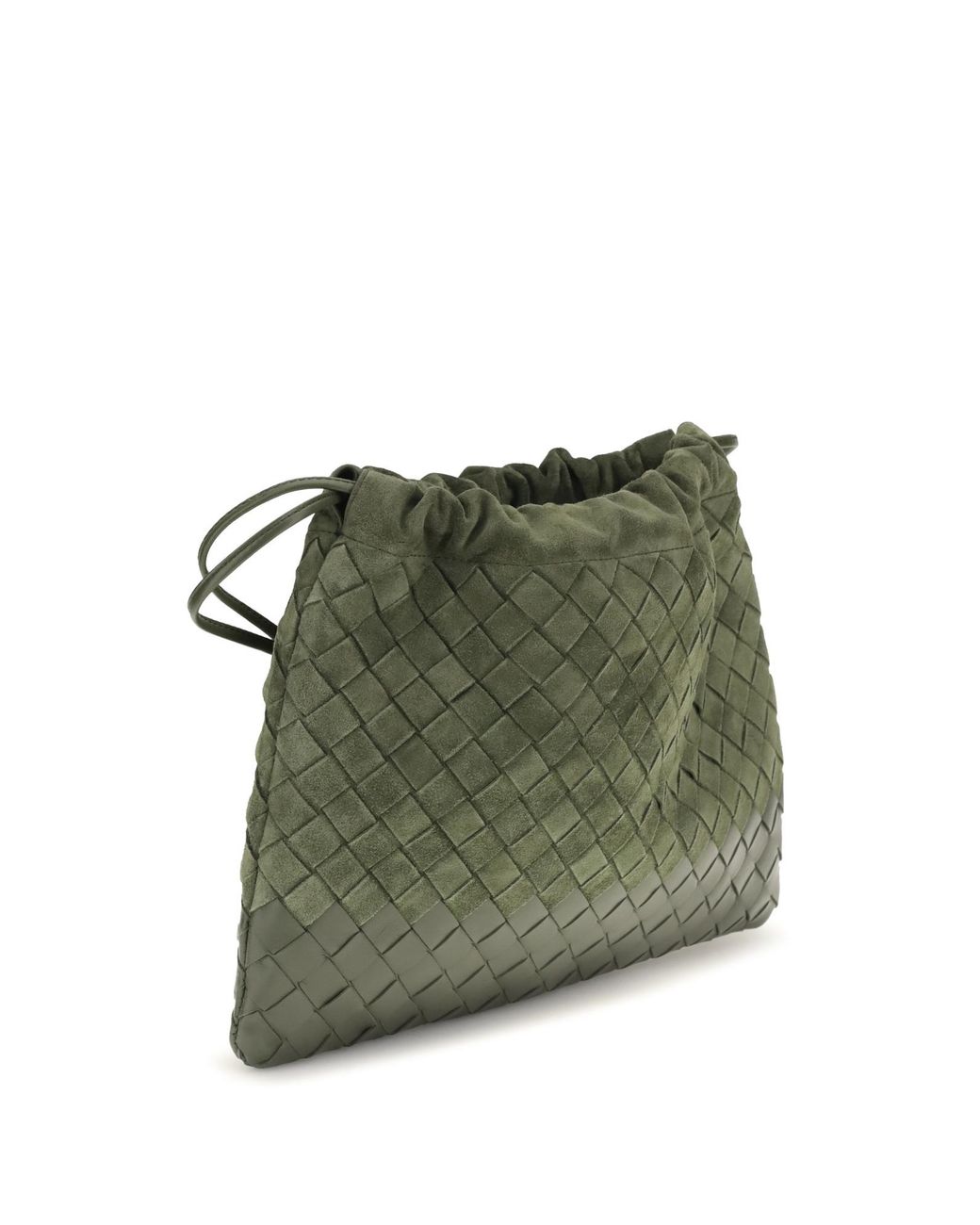 Bottega Veneta Green Medium Intrecciato Clutch Bag