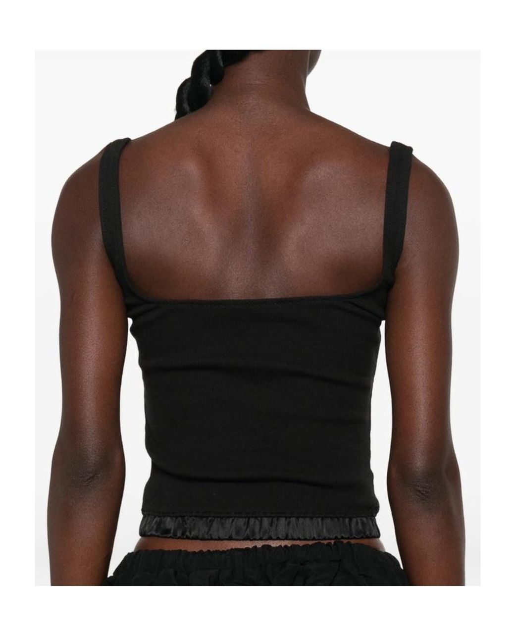 Entire studios Black Cropped Ribbed Tank Top