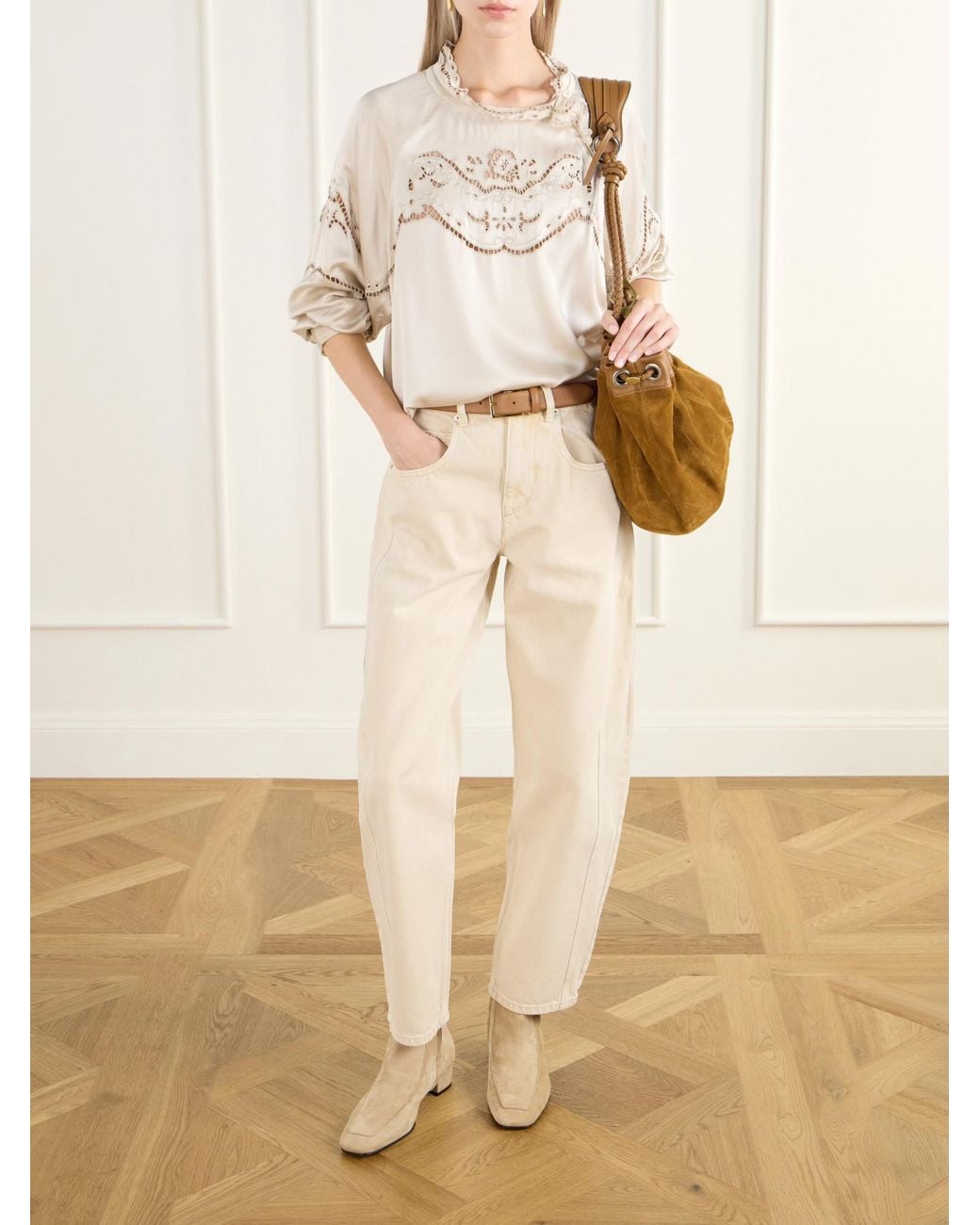 Isabel Marant Natural Enelia Silk Blouse