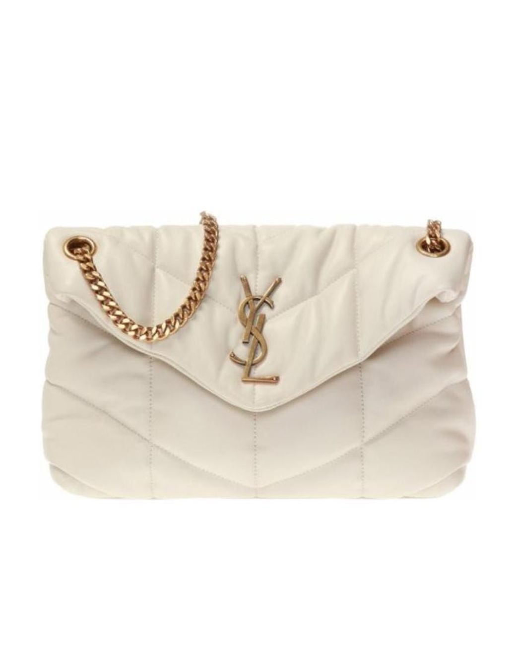 Saint Laurent Natural Logo Plaque Strapped Shoulder Bag