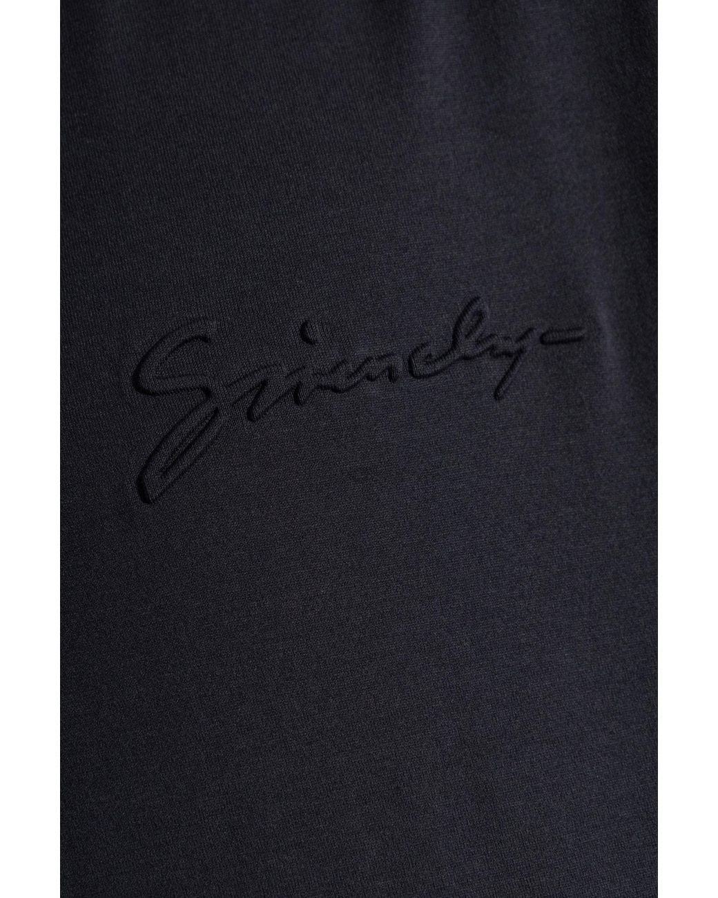 Givenchy Blue Logo Embossed Crewneck T-Shirt for men