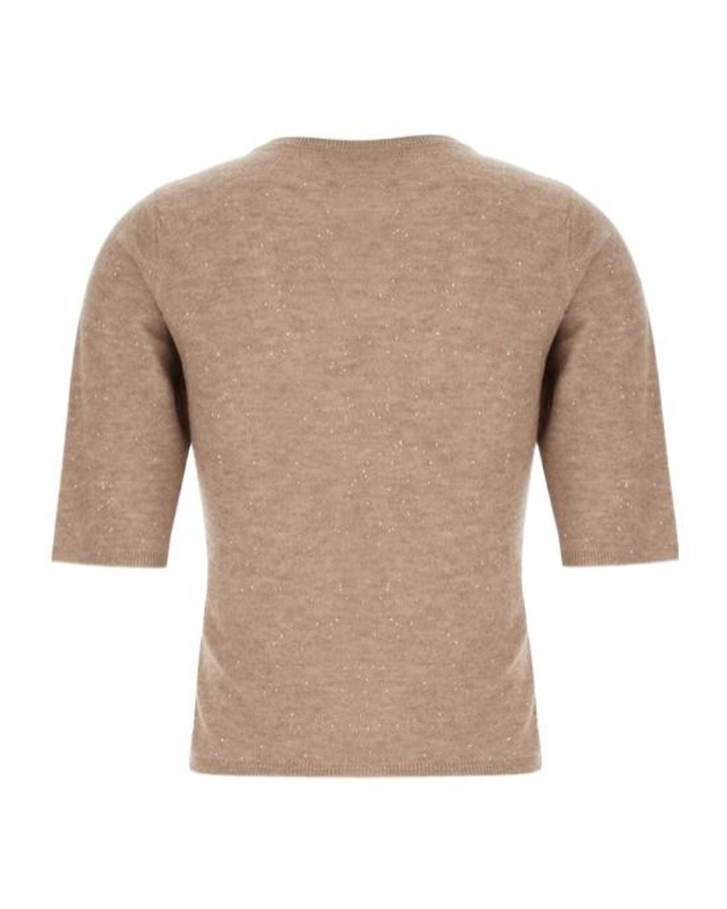 Fabiana Filippi Natural Micro Sequin Knitted Top