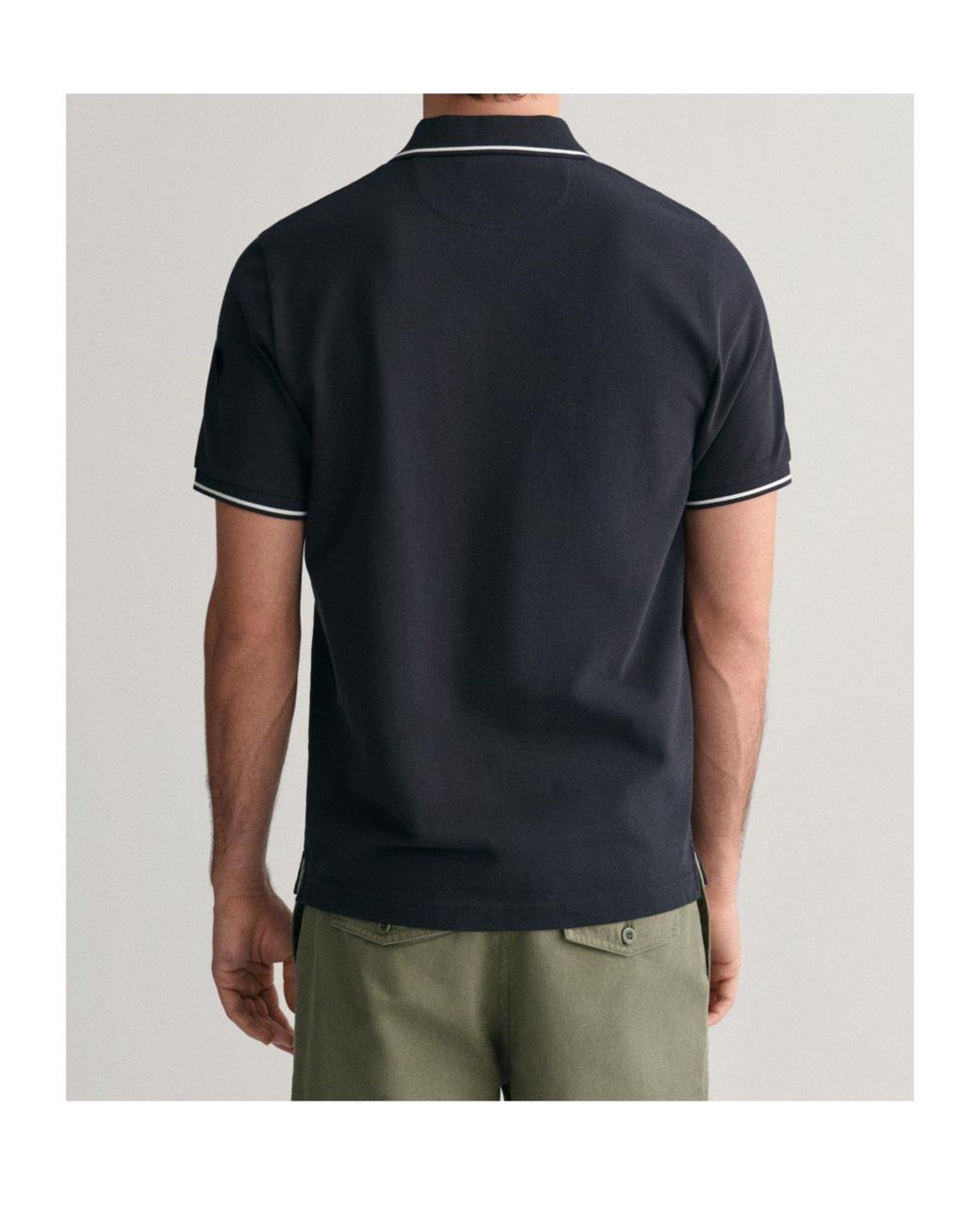 Gant Black Logo Short Sleeve Polo Shirt for men