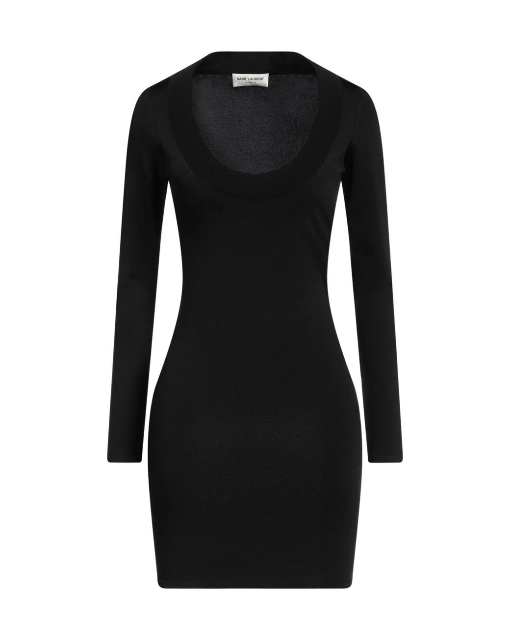 Saint Laurent Black Knitted Bodycon Dress
