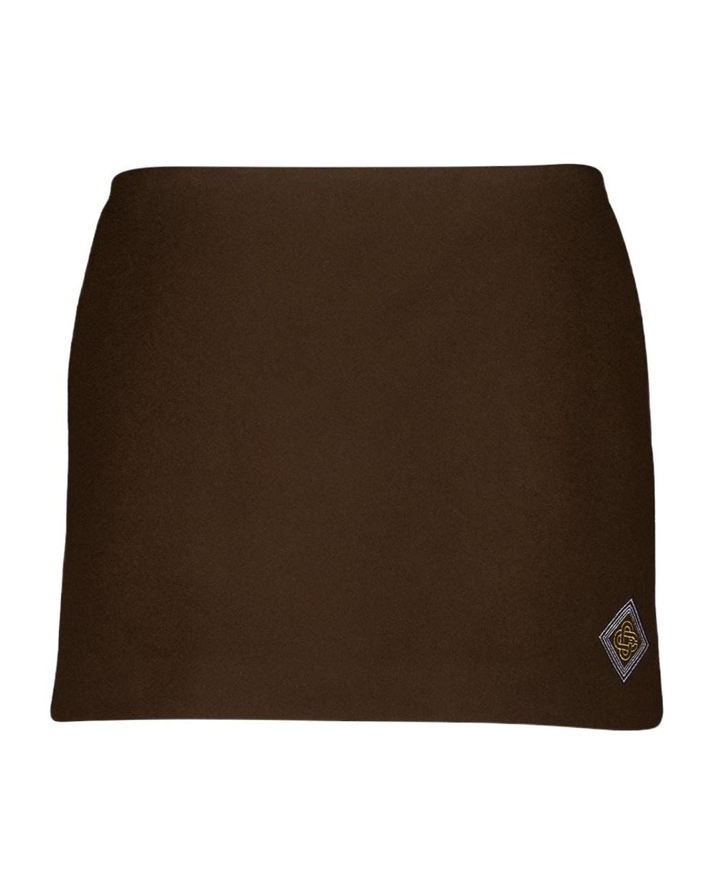 Casablanca Brown Varsity Wool Mini Skirt