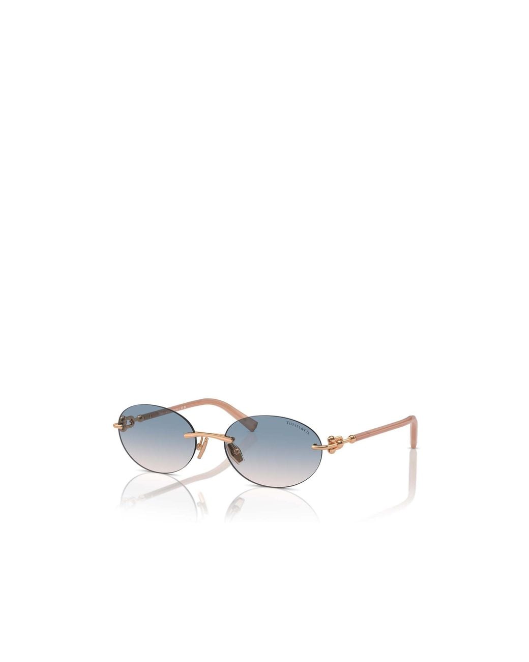 Tiffany & Co White Oval Frameless Sunglasses