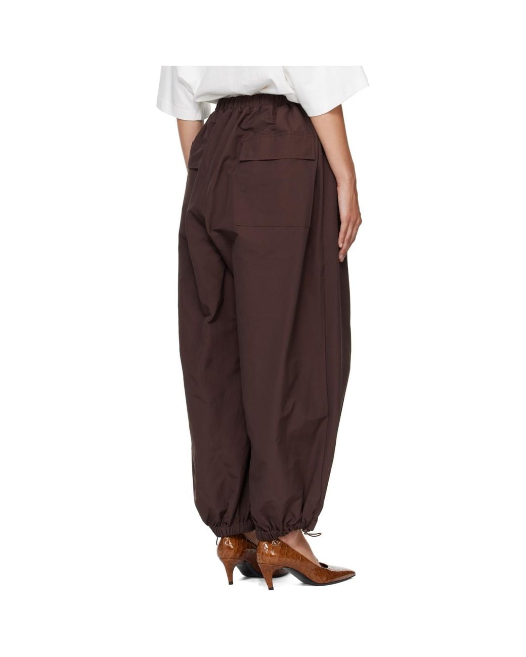 Entire studios Brown Elasticated-Cuffs Trousers