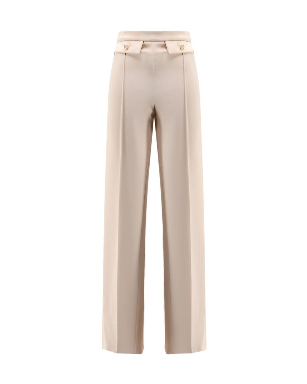Elisabetta Franchi Natural Straight-Leg Tailored Pants