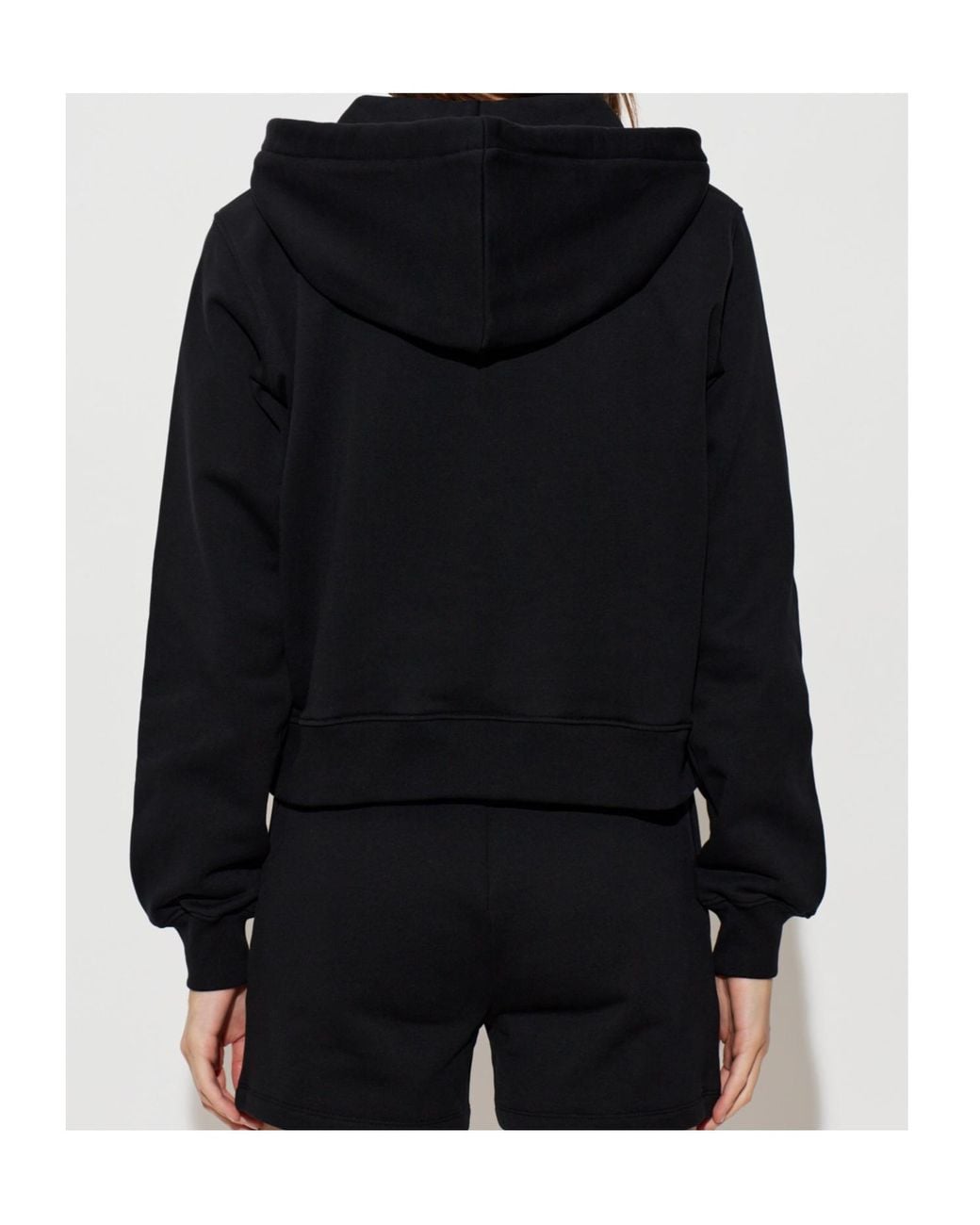Moschino Black Printed Zip-Up Hoodie
