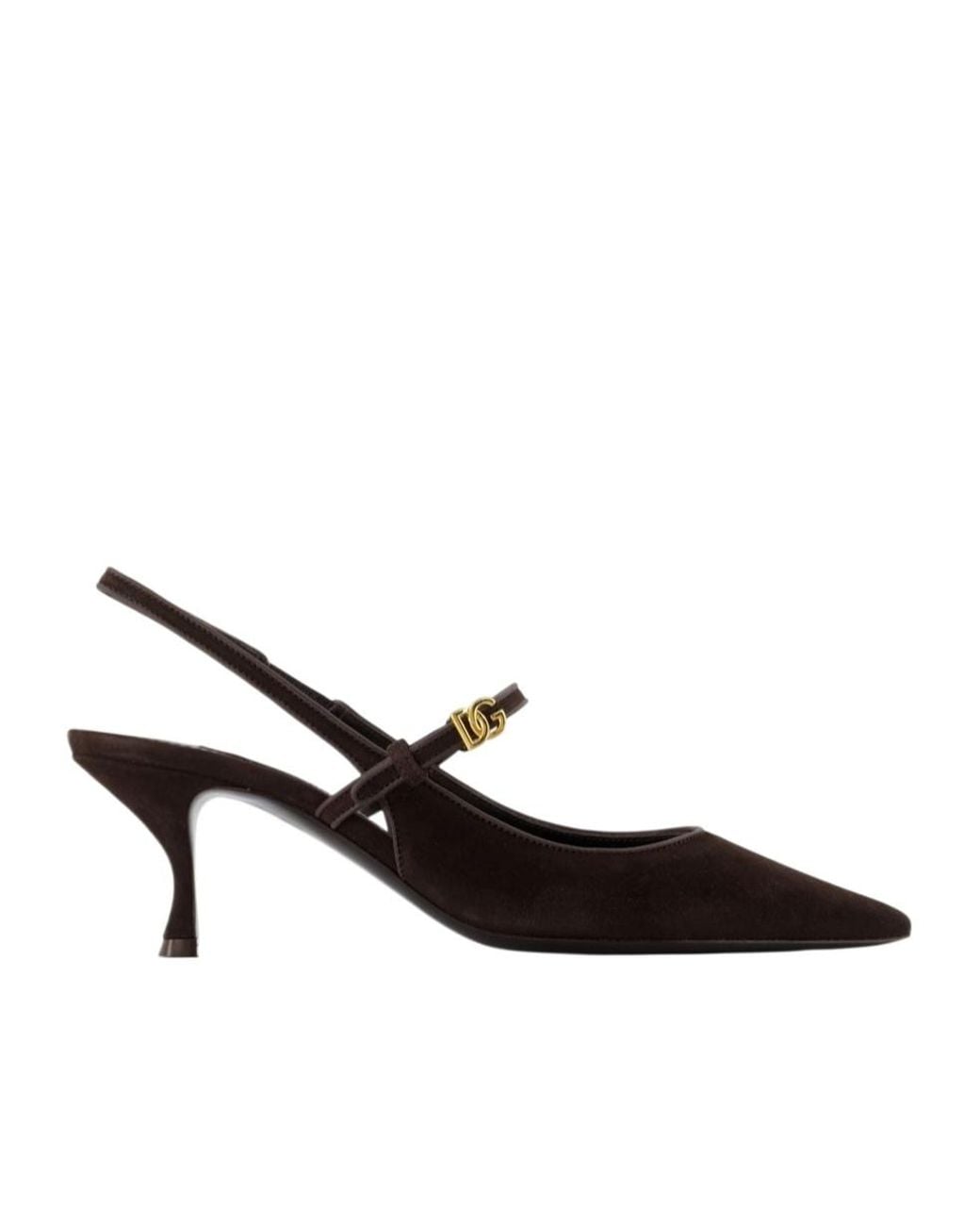 Dolce & Gabbana Brown Pointed Toe Slingback Pumps