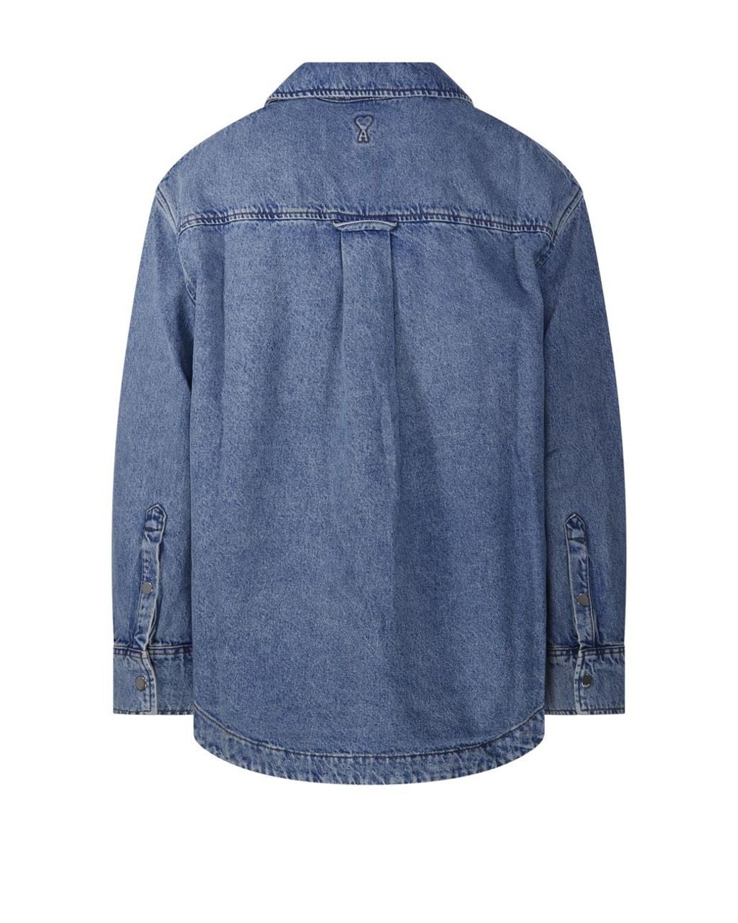 AMI Blue Pocket-Detail Denim Shirt for men
