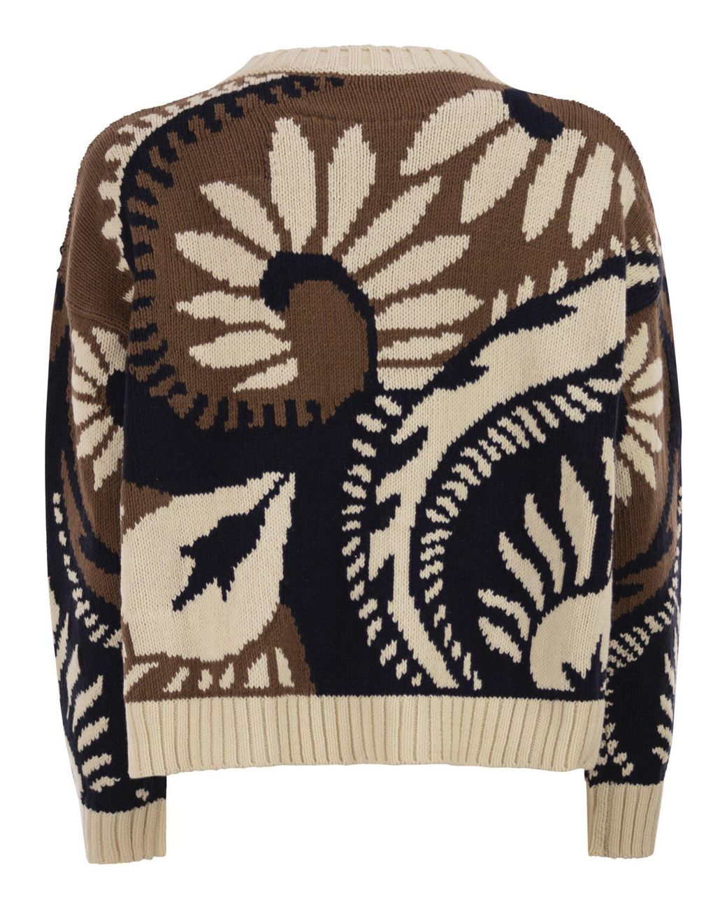 Weekend by Maxmara Black Wkdcelebre Patterned Cotton Crew Neck