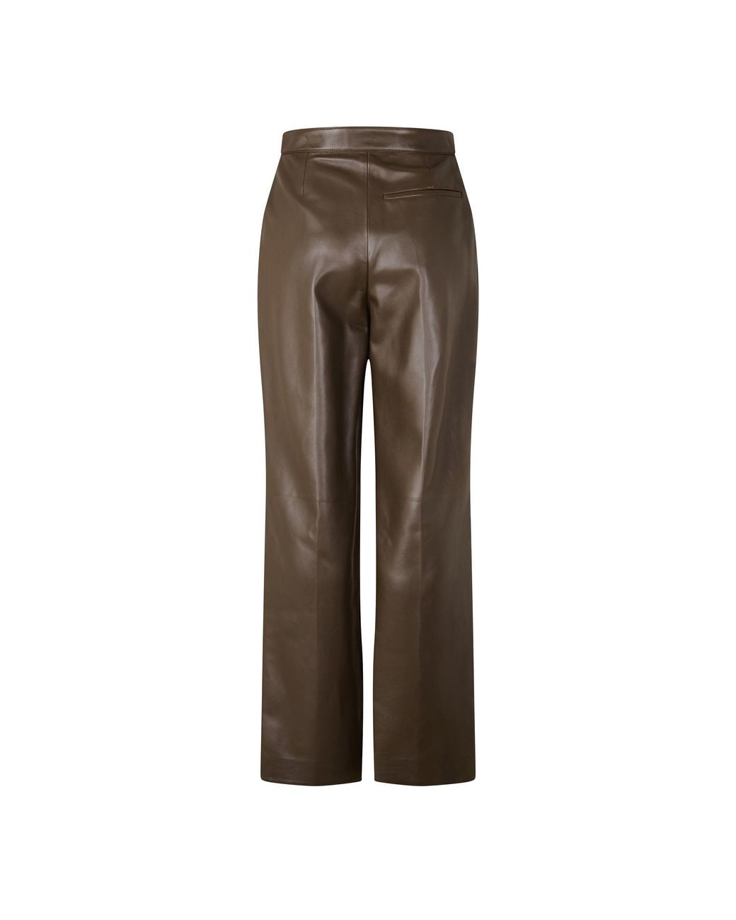 Bottega Veneta Brown Faux Leather Wide-Leg Trousers