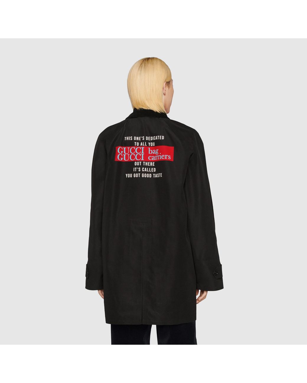 Gucci Black Cotton Lyric-Print Jacket for men