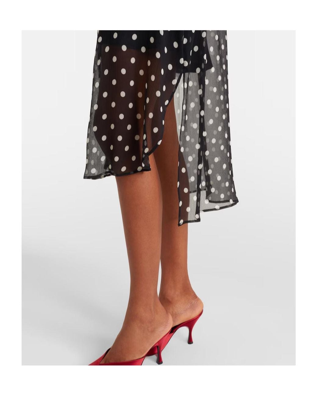 Nina Ricci Black Polka-Dot Semi-Sheer Dress