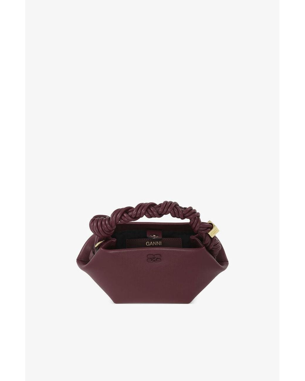 Ganni Purple Bou Mini Braided Handbag